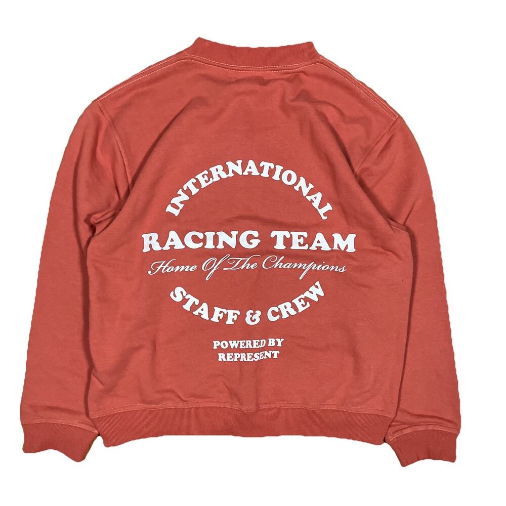 Represent Racing Team Crewneck Sweater Clay NWT Size Small Jersey Cotton